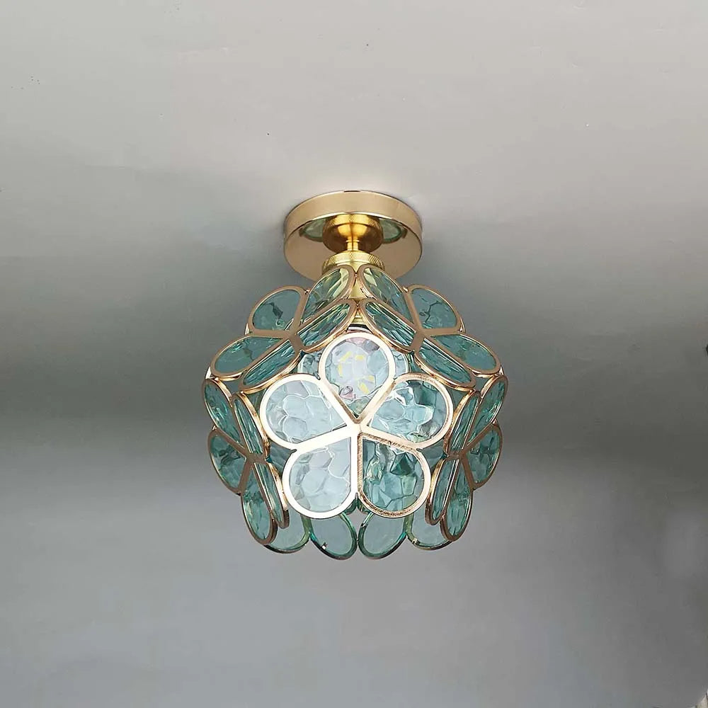 Floral Glass Ceiling Lamp for Elegant Interior Lighting