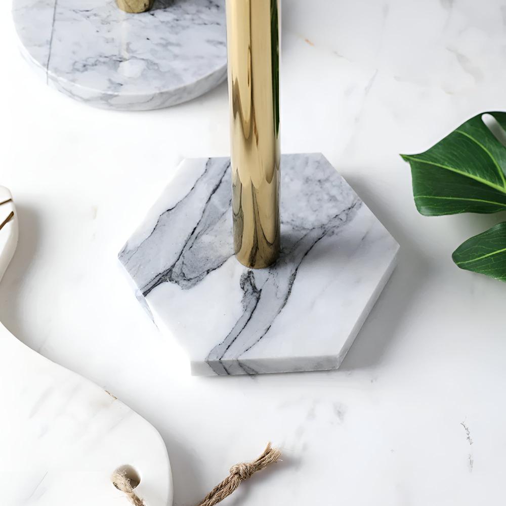 Marble Base Paper Towel Holder with Gold Accents