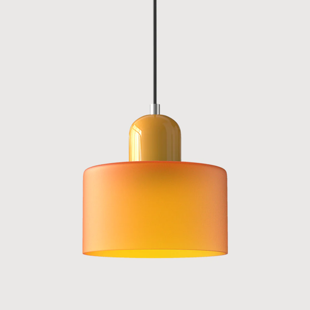 Retro Glass Shade Hanging Lamp with Adjustable Cable