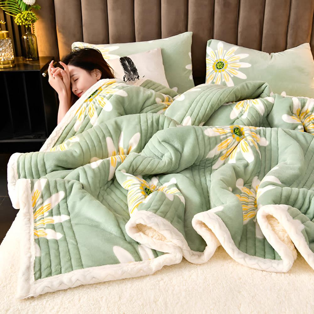 Sunny Daisy Double-Sided Velvet Blanket