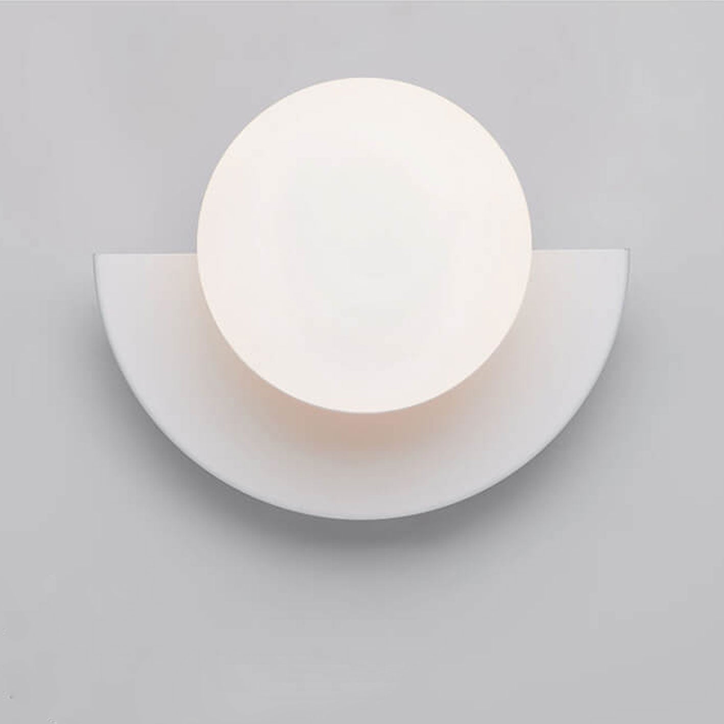 Modern Minimalist Glass Globe Wall Sconce with Semi-Circle Base