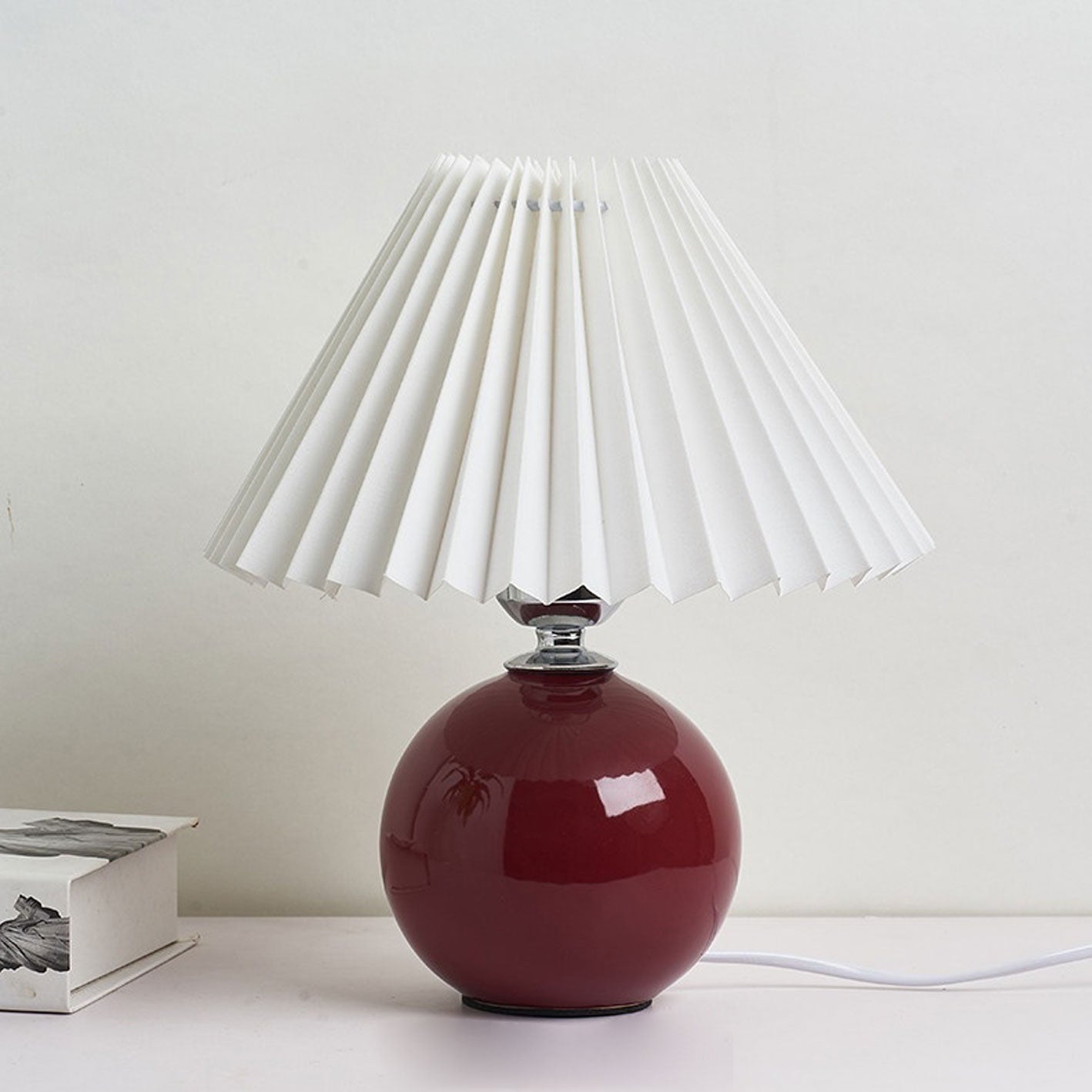Ceramic Pleated Modern Table Lamp in Multiple Colors