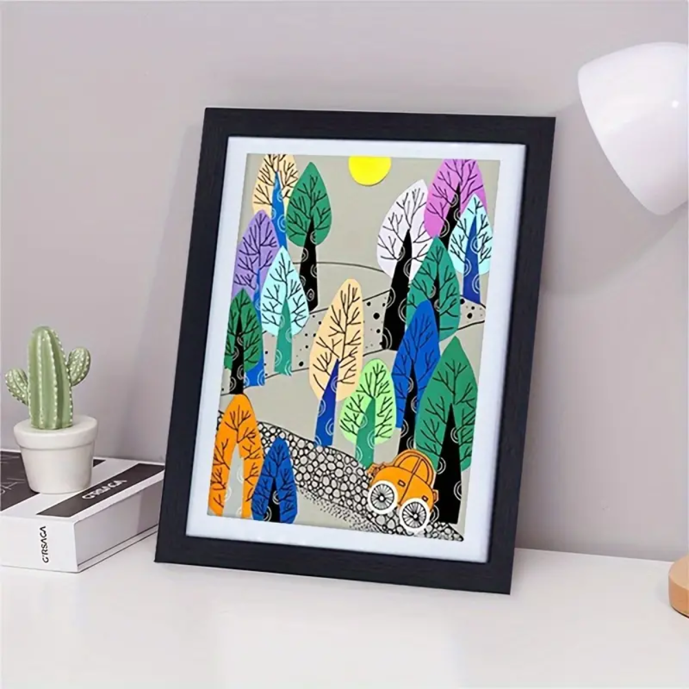 Children's Artwork Display Frame in Black Wood