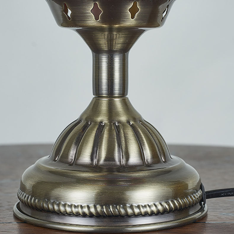 Tiffany Inspired Multicolored Oval Table Lamp