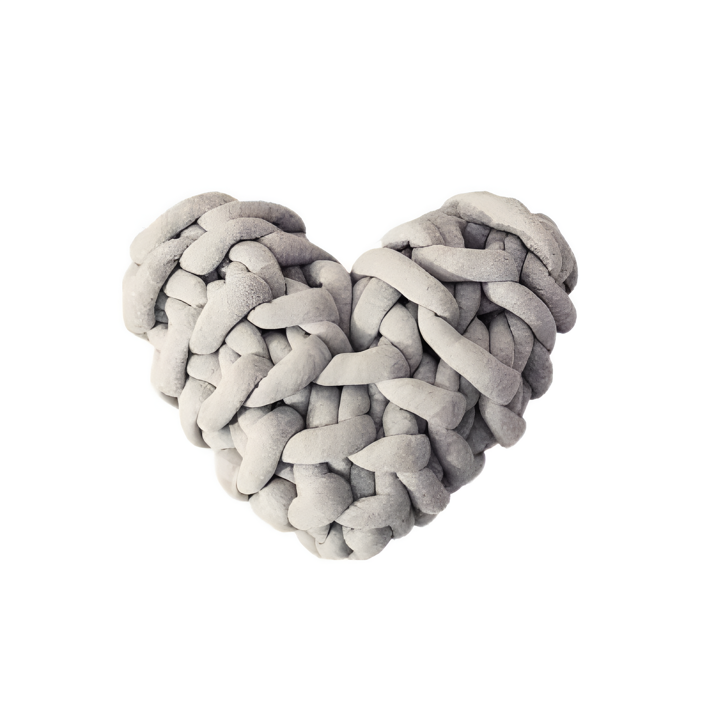 Plush Heart-Shaped Knotted Cushion