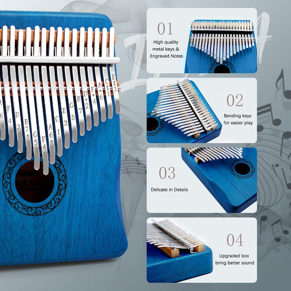 17-Key Wooden Kalimba Thumb Piano for Relaxation and Music Exploration