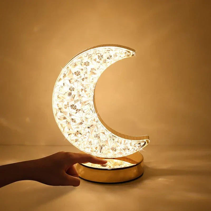 Dimmable Crystal Table Lamp with Three Lighting Options