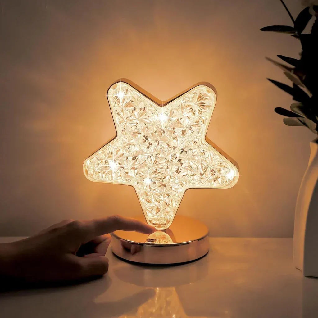 Dimmable Crystal Table Lamp with Three Lighting Options