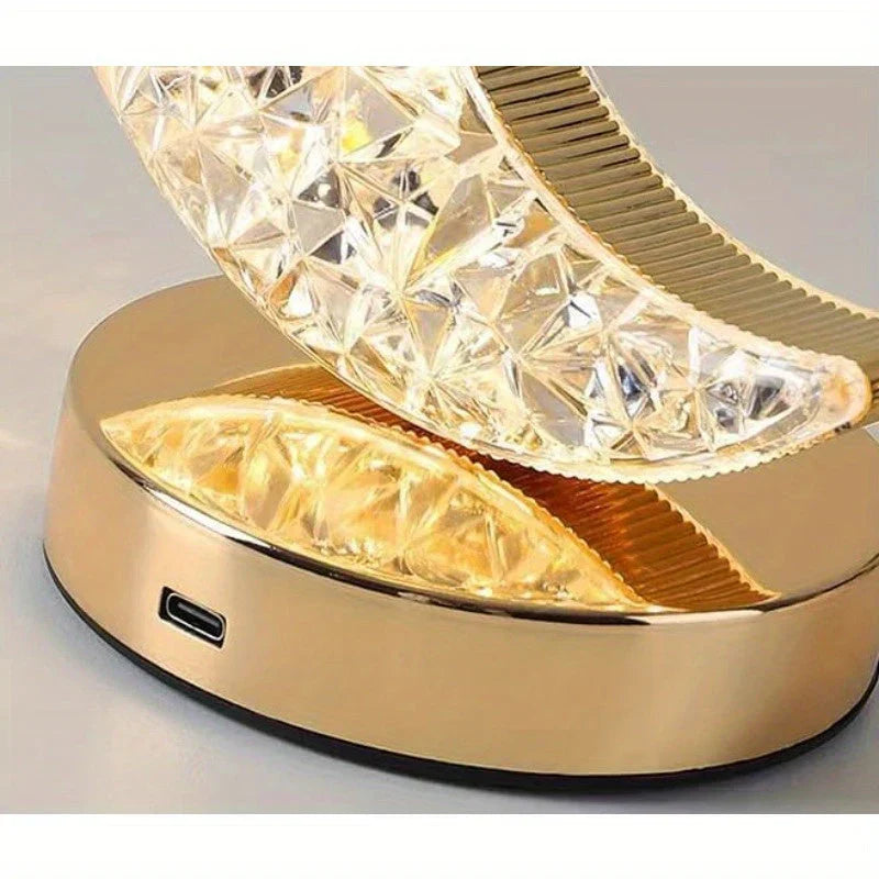 Dimmable Crystal Table Lamp with Three Lighting Options