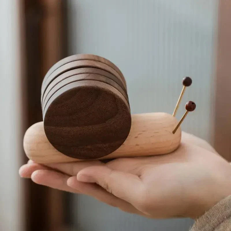 Wooden Coaster Set with Tree Trunk Design for Table Protection