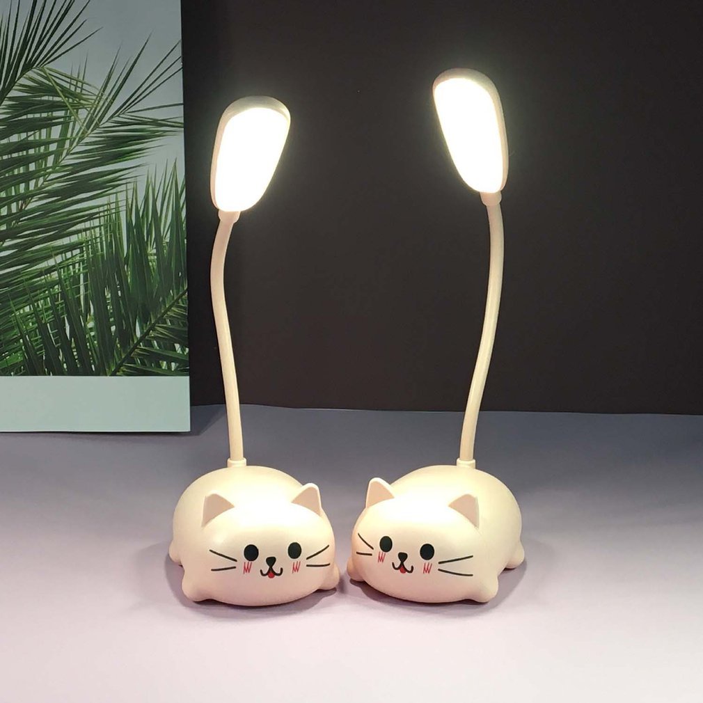 Adjustable USB Rechargeable Cartoon Cat LED Desk Lamp