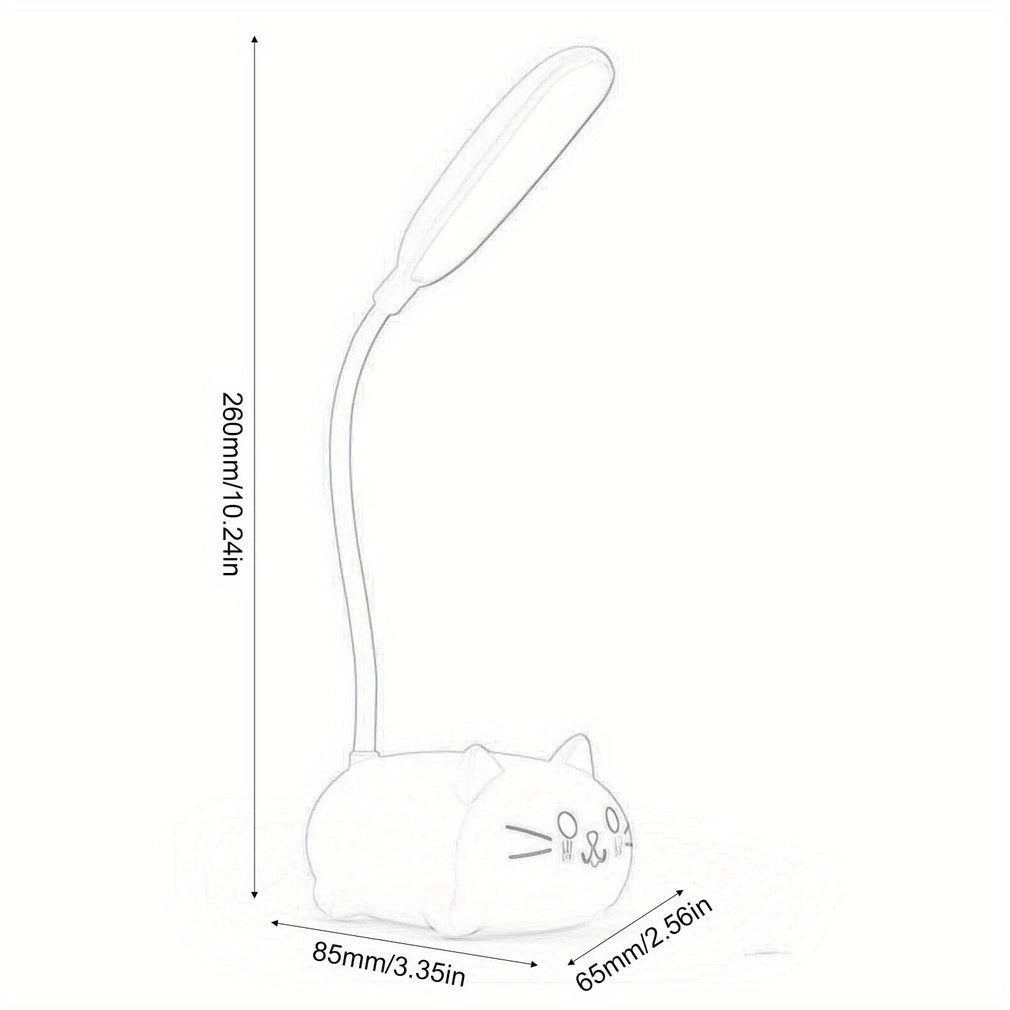 Adjustable USB Rechargeable Cartoon Cat LED Desk Lamp