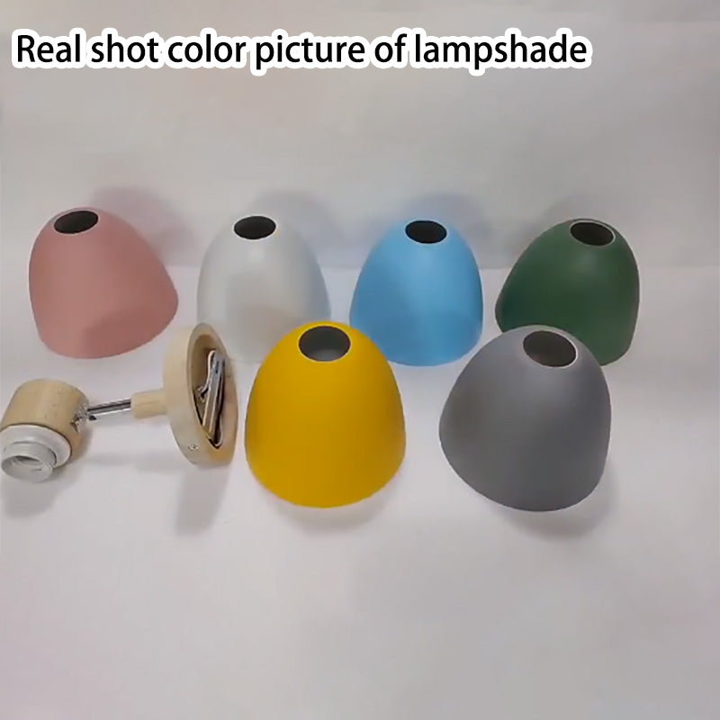 Modern Macaron Wall Light with Natural Wood Accent