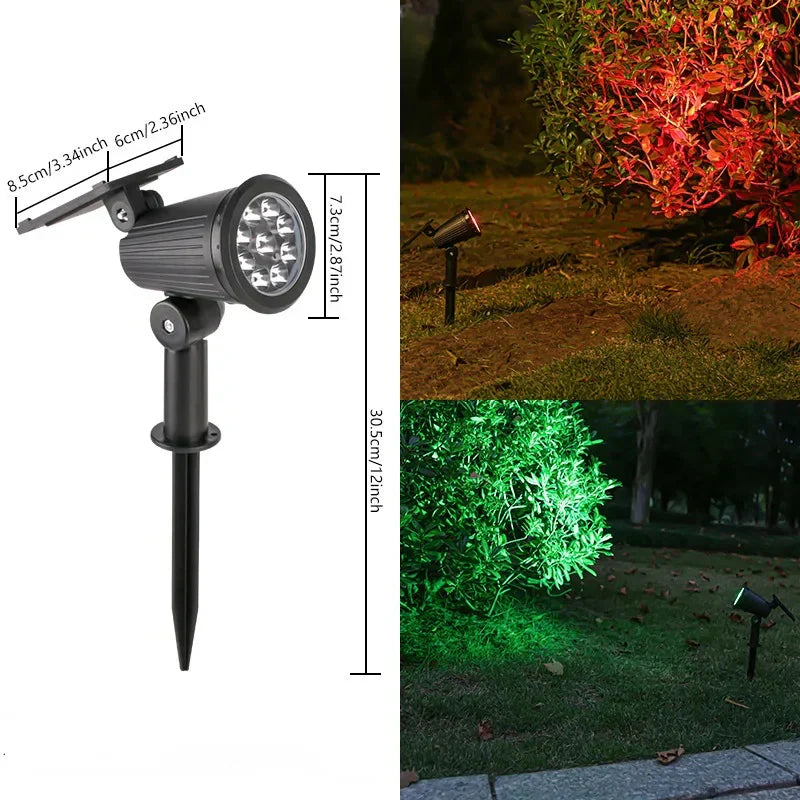 Solar LED Landscape Spotlight with 9 Color Options and Adjustable Head