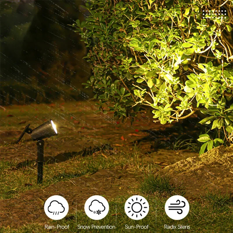 Solar LED Landscape Spotlight with 9 Color Options and Adjustable Head
