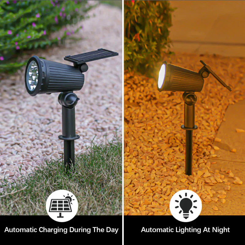 Solar LED Landscape Spotlight with 9 Color Options and Adjustable Head