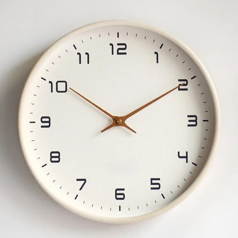Scandinavian Minimalist Wall Clock with Wood Finish