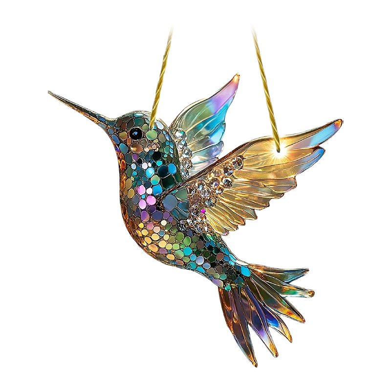 Hummingbird Acrylic Stained Glass Window Suncatcher
