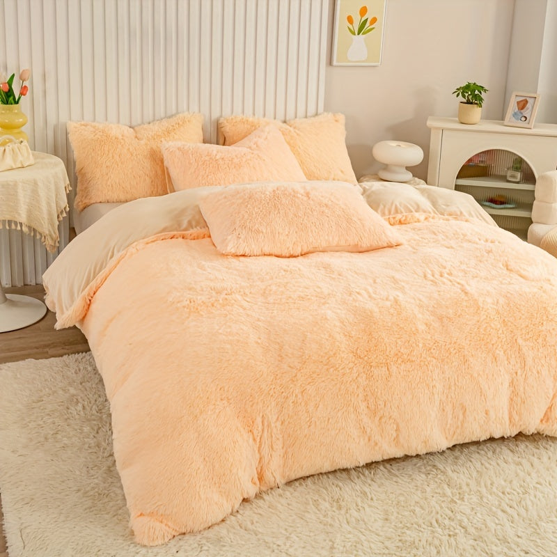 Ultra Soft Plush Duvet Cover Set with Zipper Closure