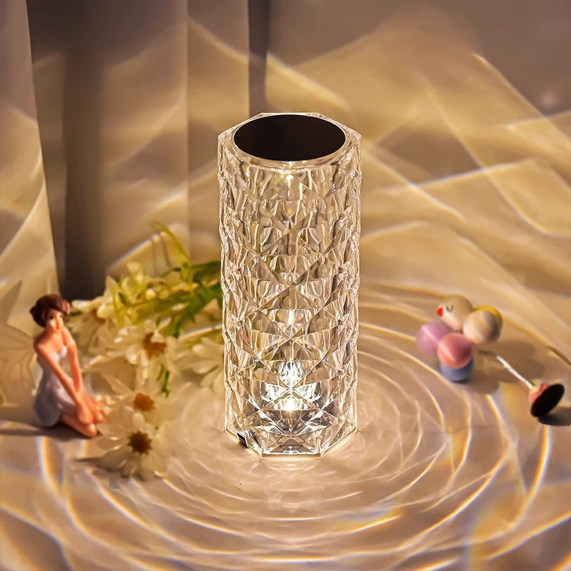 Rose-Shaped Touch-Activated Table Lamp with RGB Colors