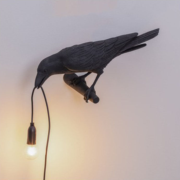 Bird-Shaped Resin Table and Wall Lamp