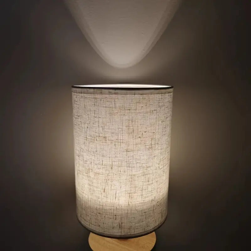 Minimalist Wooden Base Table Lamp with Fabric Shade