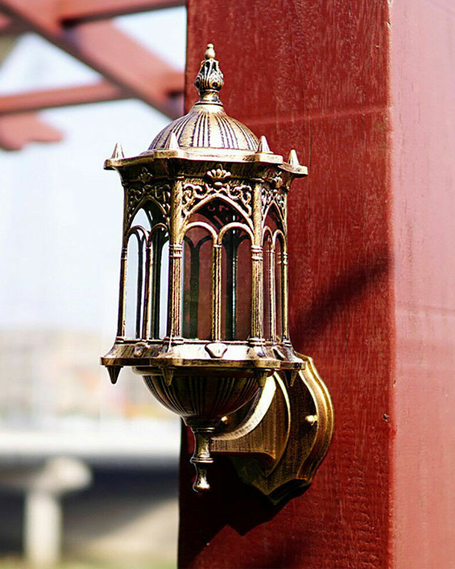 Antique Gold Vintage Outdoor Wall Light
