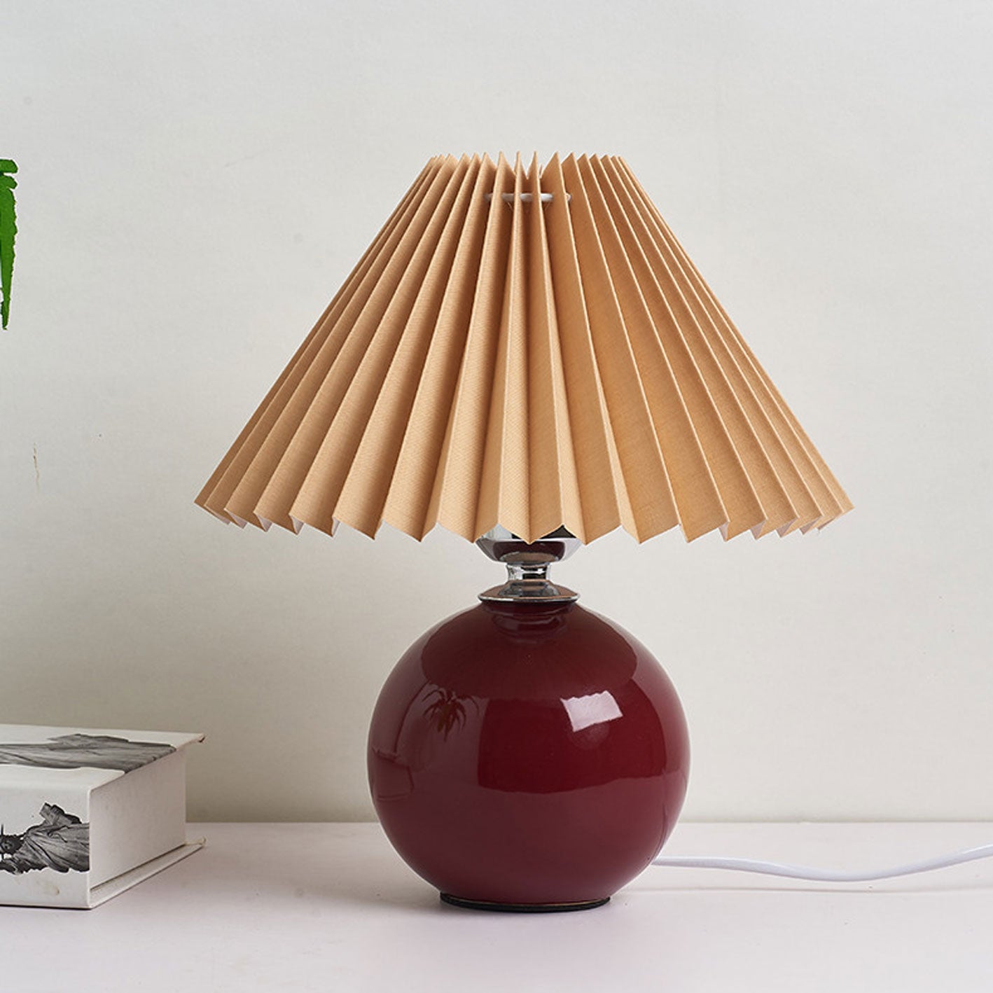 Ceramic Pleated Modern Table Lamp in Multiple Colors