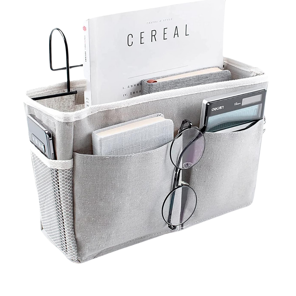 Multi-Pocket Hanging Organizer Bag with Side Hooks