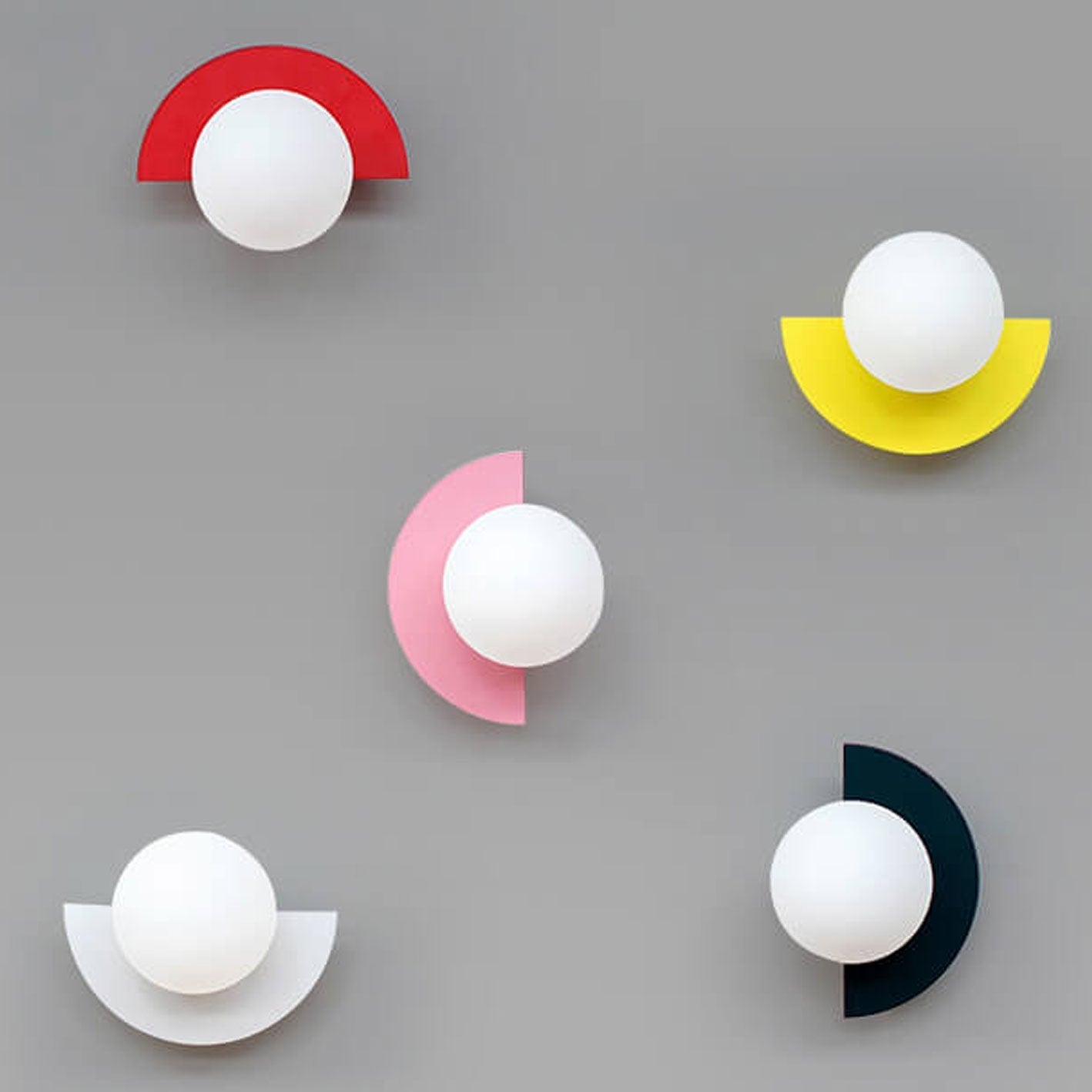Modern Minimalist Glass Globe Wall Sconce with Semi-Circle Base