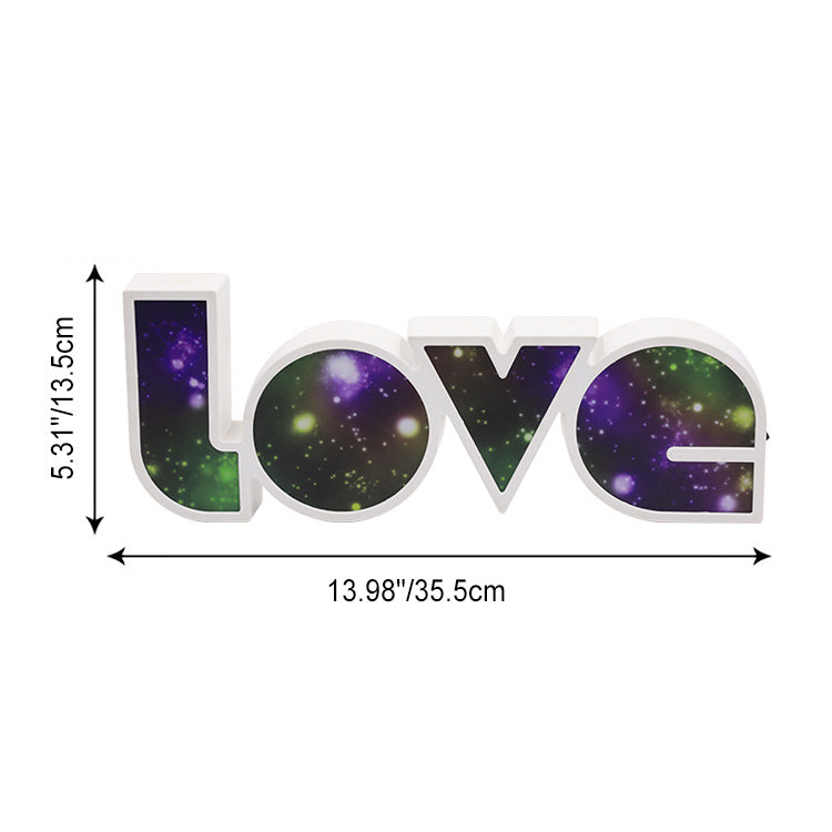 Art Deco Waterproof LED Table Lamp with LOVE Letters