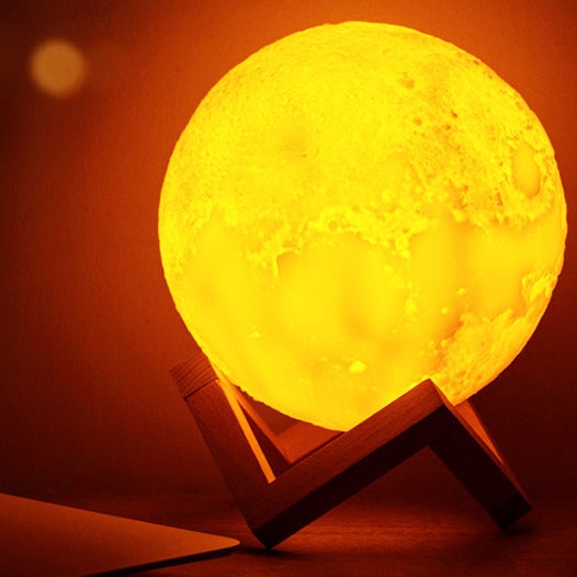 Rechargeable 3D Printed Moon LED Table Lamp