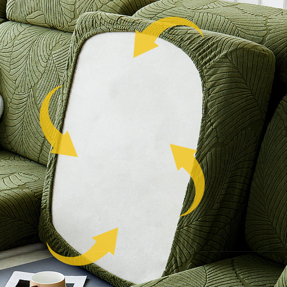 Waterproof Tropical Leaf Sofa Cover – Elastic and Scratch Resistant
