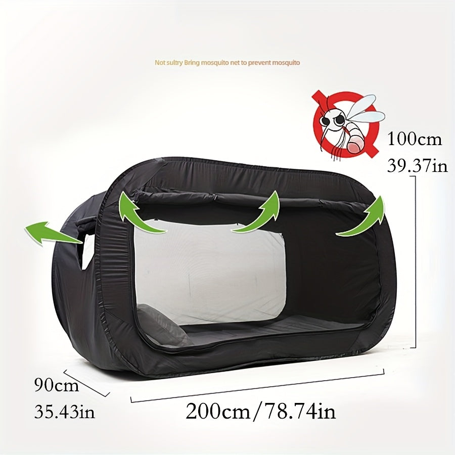 Foldable Tent Bed with Zipper Closure and Mesh Ventilation