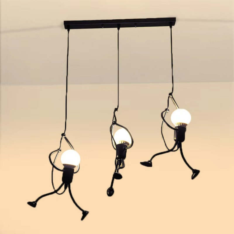 Retro Iron Man Pendant Light with Adjustable Length