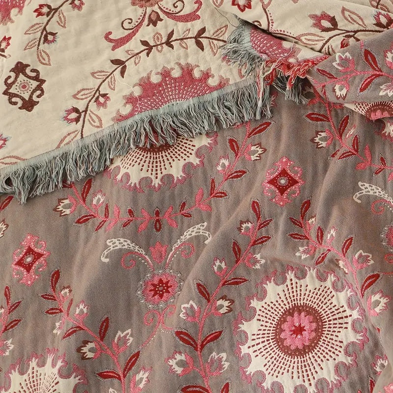 Reversible Cotton Retro Mandala Blanket