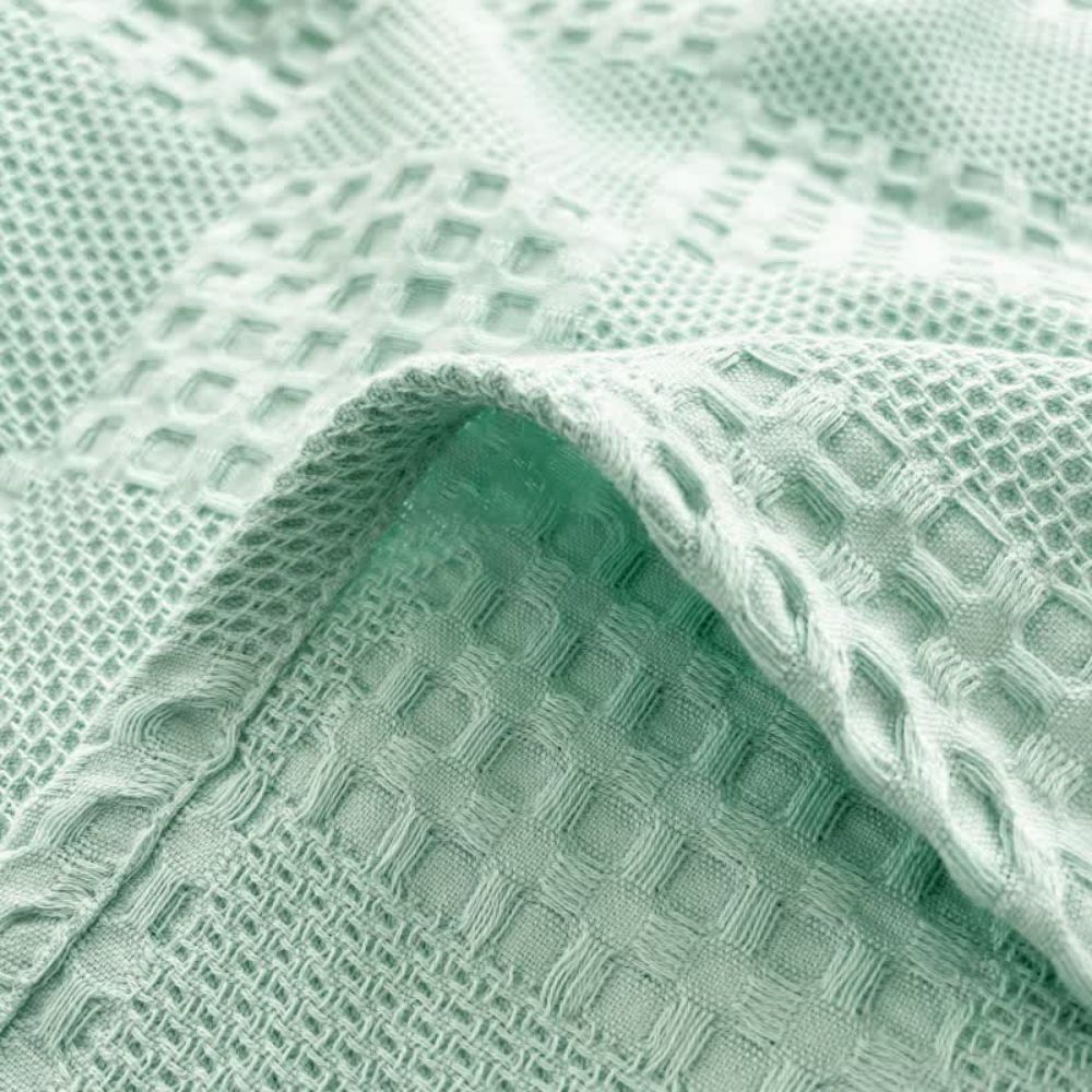 Blush Organic Cotton Waffle Checkered Blanket