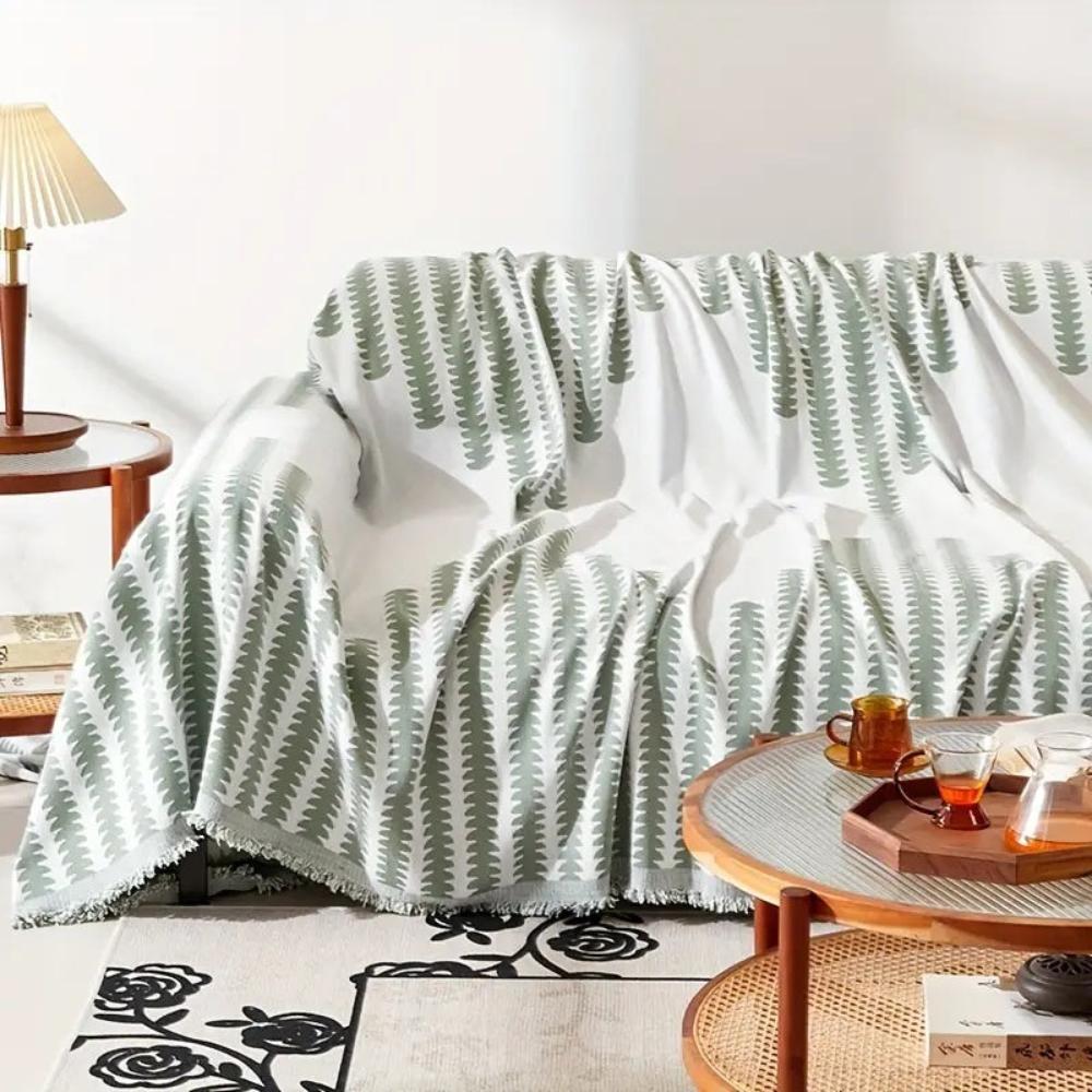Chenille Monochrome Fern Sofa Cover