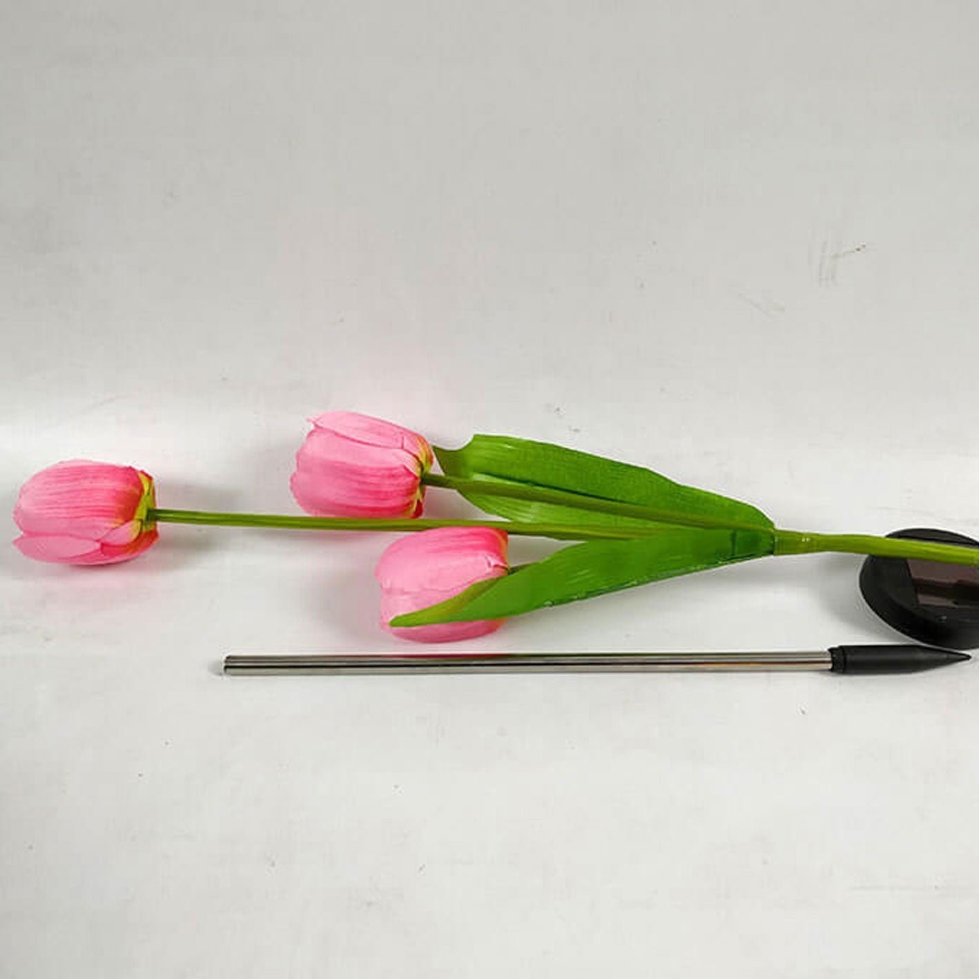 Solar LED Tulip Flower Garden Light Stake - Pink & Green