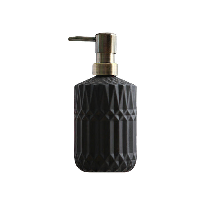 Diamond Pattern Glass Soap Dispenser - 13.8 oz