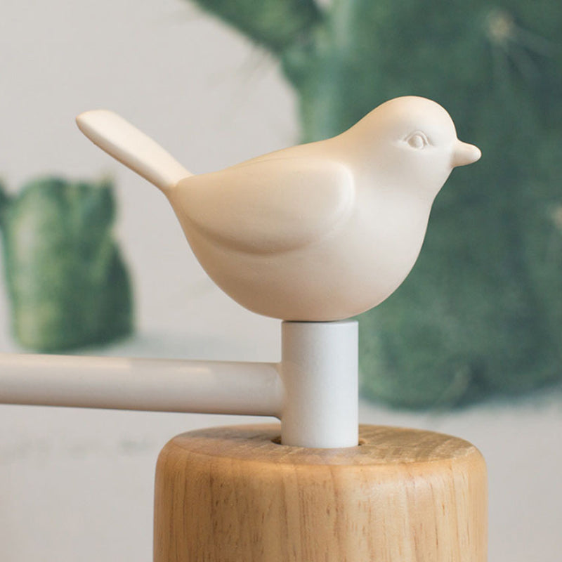 Metal and Wood Wall Lamp with Bird Accent for Kids Room