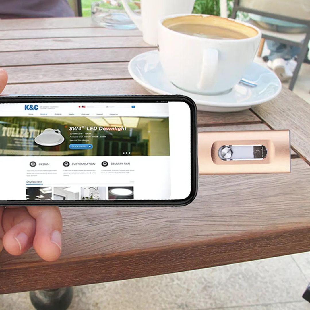 3-in-1 USB Stick with USB 3.0, OTG, and Type C Adapters