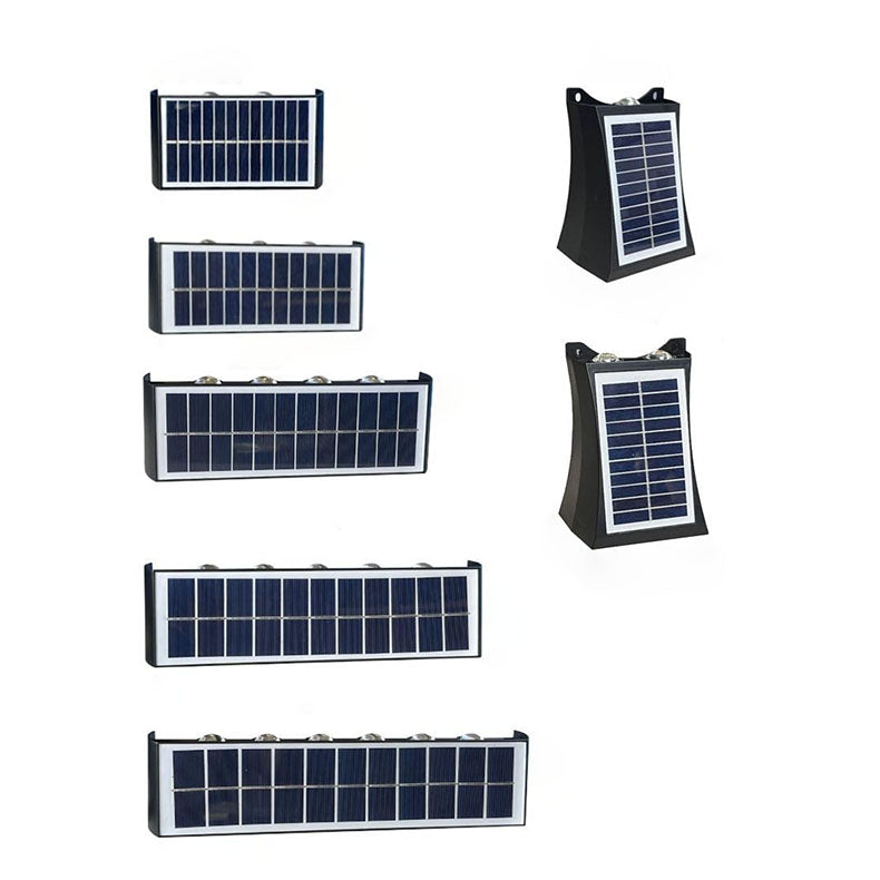 Solar Waterproof LED Wall Light for Outdoor Patio - Modern Rectangular Design