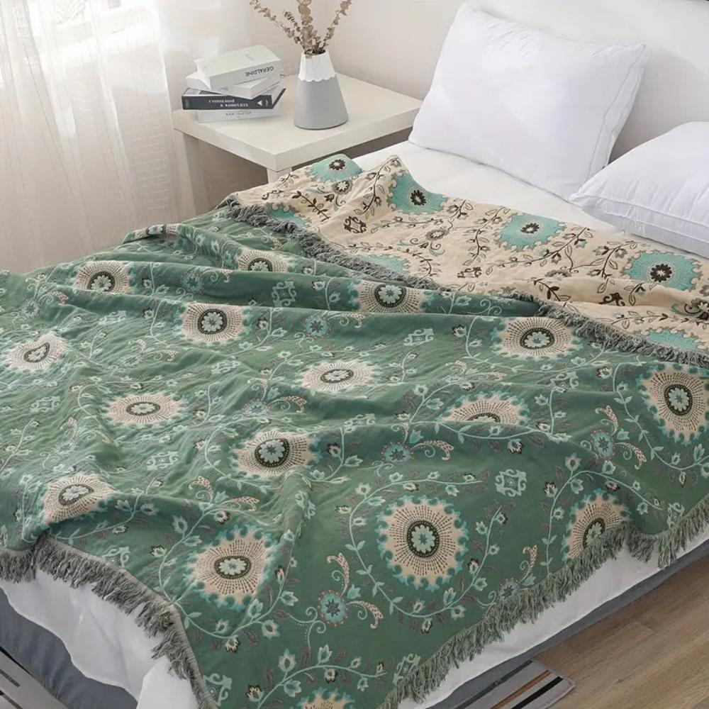 Reversible Cotton Retro Mandala Blanket