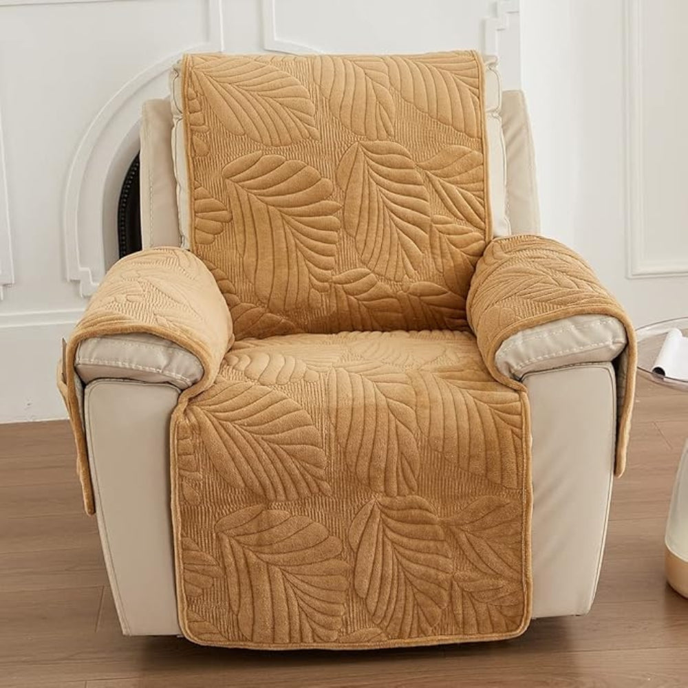 Verdant Leaf Pattern Recliner Slipcover