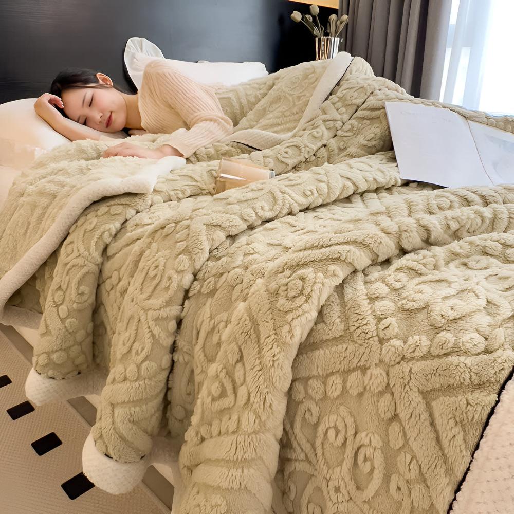 Velvet Mandala Sherpa Throw Blanket