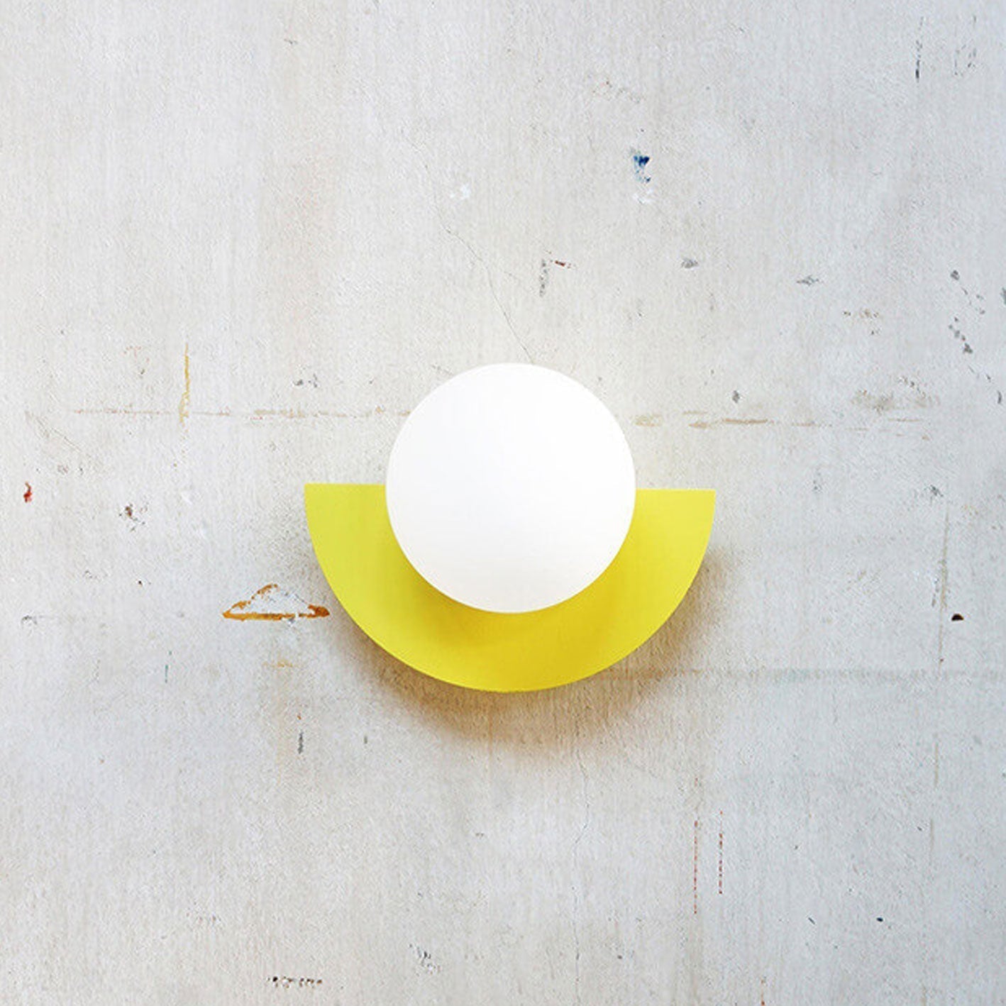 Modern Minimalist Glass Globe Wall Sconce with Semi-Circle Base
