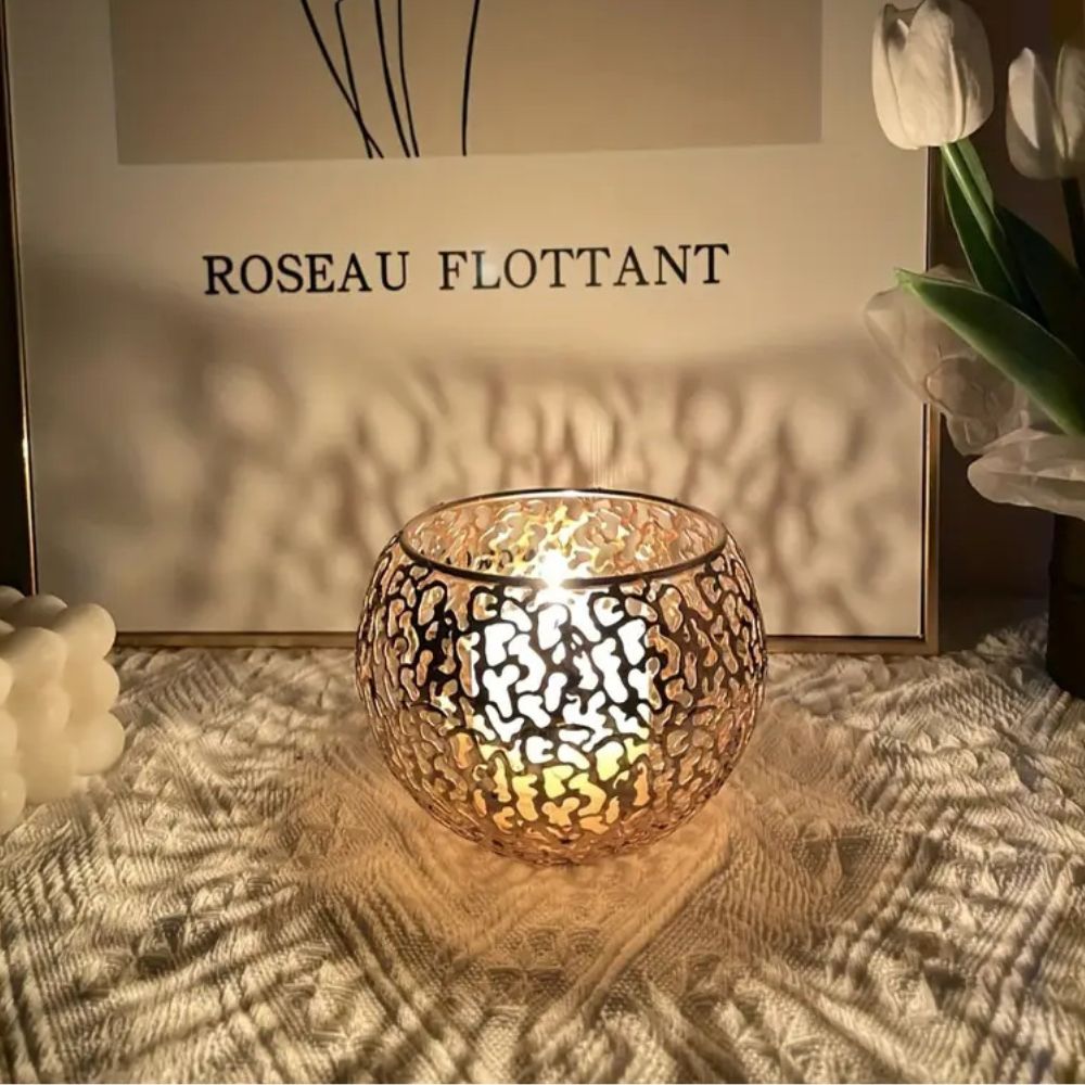Geometric Iron Tealight Candle Holder