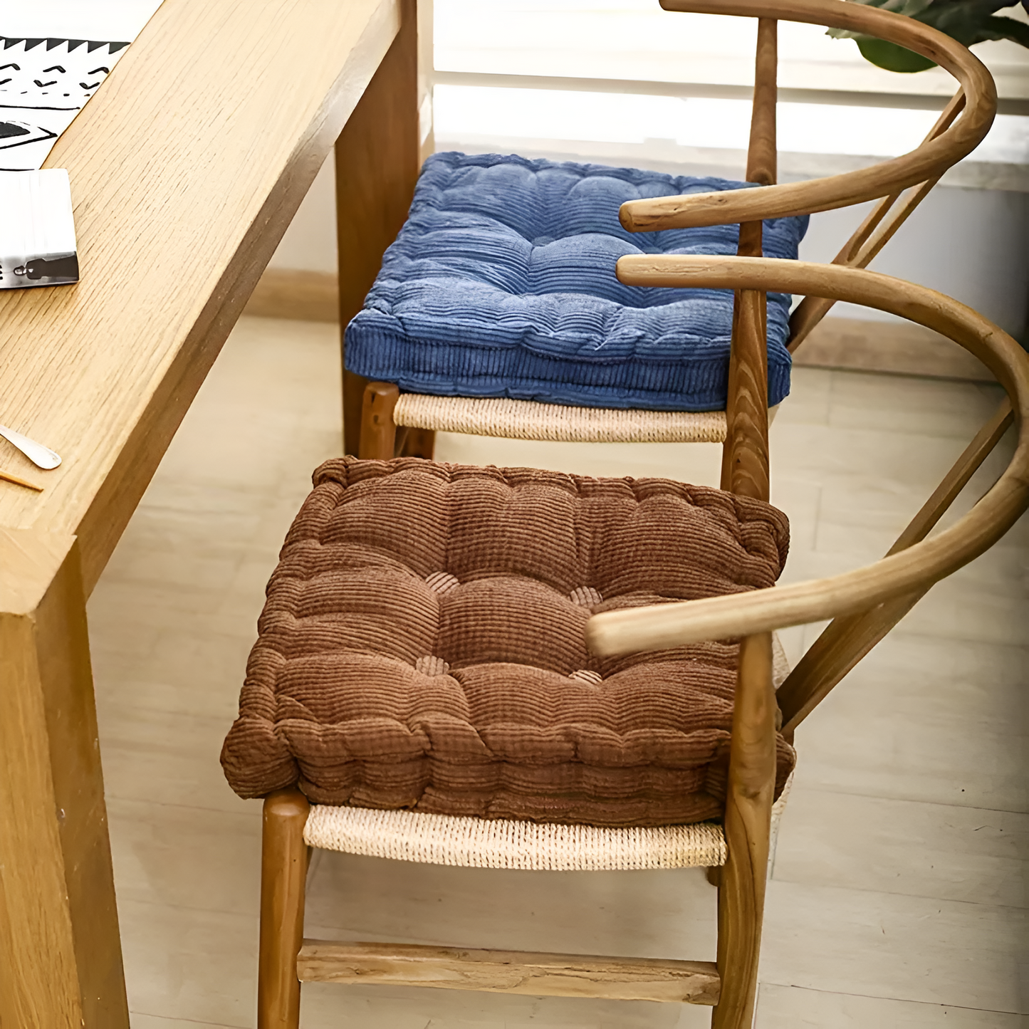 Stackable Soft Corduroy Chair Cushions