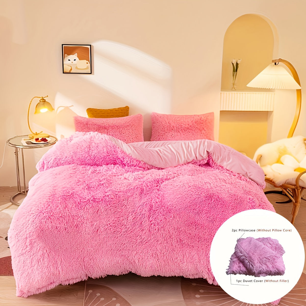 Luxurious Velvet Duvet Cover Set with Pillowcases for All-Season Comfort